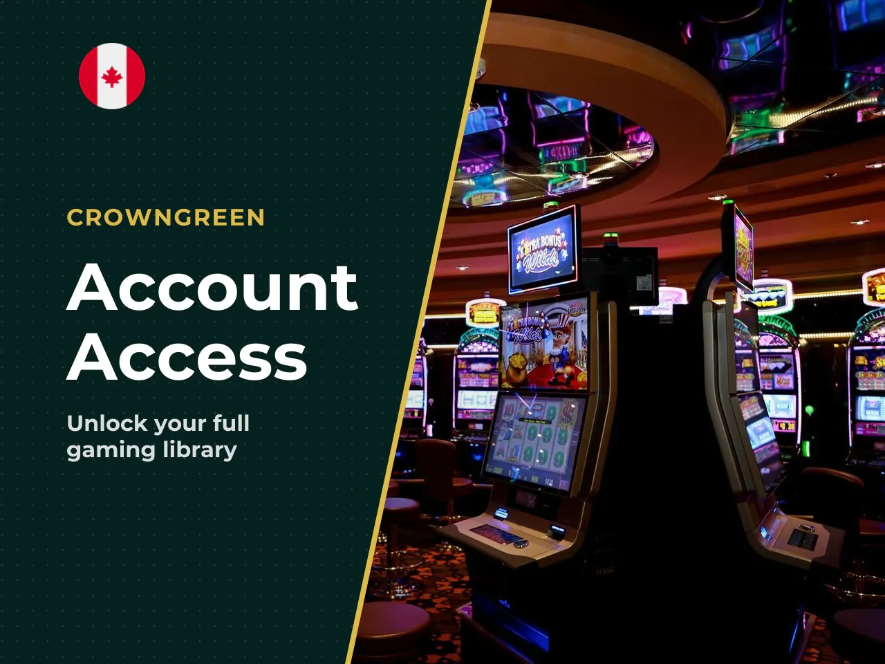 Access to Slots, Live Casino, and